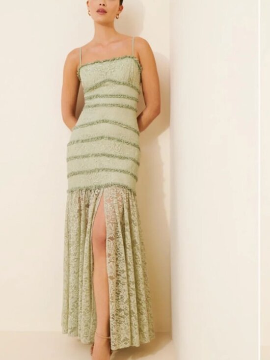 Anthropologie Dresses & Skirts - Anthropologie BHLDN Maxi Lace Mint Green Color Dress size XL